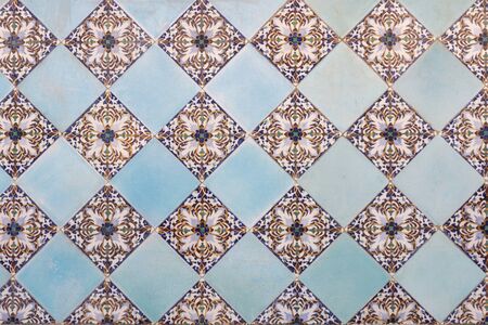 Detail of beautiful portuguese azulejo tiles.の写真素材