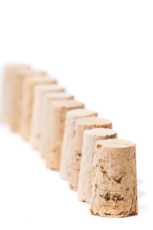 natural cork stopper isolated on a white background.の写真素材