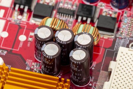 Close view of the main computer circuit board.