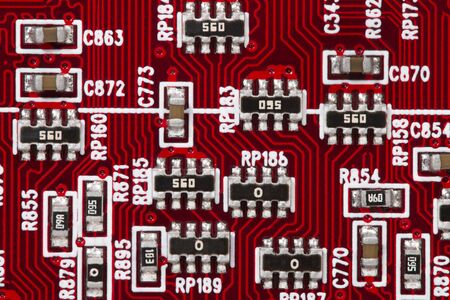 Close view of the main computer circuit board.