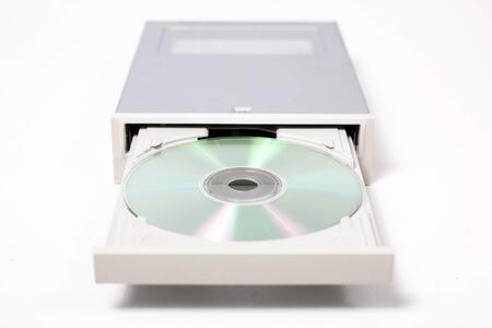 open dvd-rom isolated on a white background.