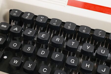 Vintage portable typewriter, detail of keyboard.