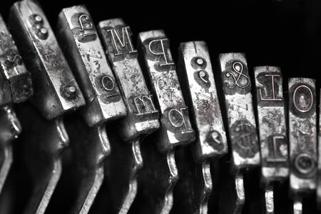 Vintage portable typewriter interior detail of keys.の写真素材