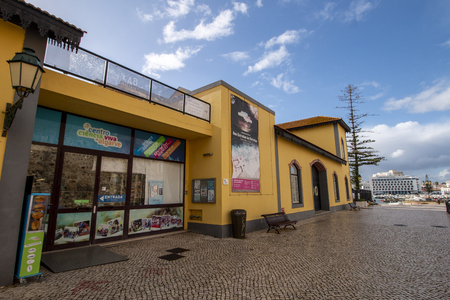 FARO, PORTUGAL: APRIL 6th, 2019: View of the downtown historical streets of the city of  Faro, Portugal .のeditorial素材