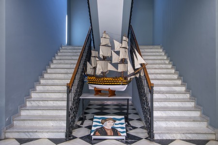 HUELVA, SPAIN - 30th March,  2019: Palace of Congress and Exhibition House of Columbus (Casa Colon), Andalusia, Spainのeditorial素材