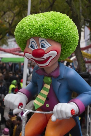 LOULE, PORTUGAL - MAR 2019: Colorful Carnival (Carnaval) Parade festival participants on Loule city, Portugal.のeditorial素材