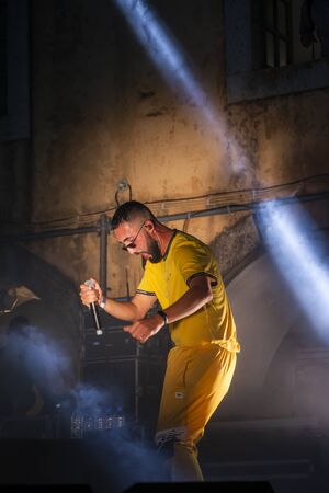 FARO, PORTUGAL: 5th SEPTEMBER, 2019 - Rapper Mike El Nite, performs on Festival F, a big festival on...
