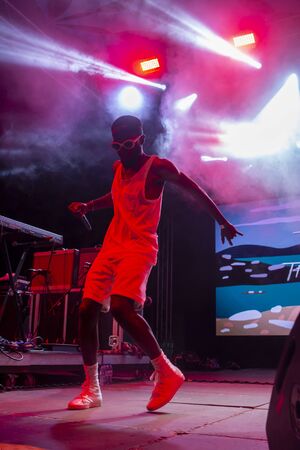 FARO, PORTUGAL: 5th SEPTEMBER, 2019 - Throes + the Shine, performs on Festival F, a big festival on the city of Faro, Portugal.のeditorial素材
