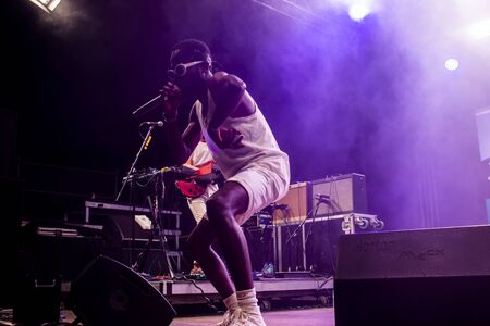 FARO, PORTUGAL: 5th SEPTEMBER, 2019 - Throes + the Shine, performs on Festival F, a big festival on the city of Faro, Portugal.のeditorial素材