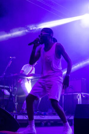 FARO, PORTUGAL: 5th SEPTEMBER, 2019 - Throes + the Shine, performs on Festival F, a big festival on the city of Faro, Portugal.のeditorial素材