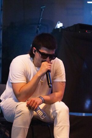 FARO, PORTUGAL: 5th SEPTEMBER, 2019 - Rapper Profjam, performs on Festival F, a big festival on the...