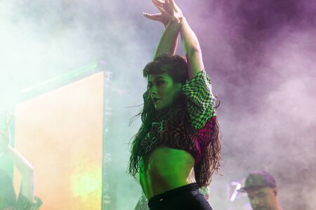 FARO, PORTUGAL: 5th SEPTEMBER, 2019 - David Carreira, performs on Festival F, a big festival on the city of Faro, Portugal.のeditorial素材