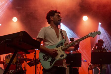 FARO, PORTUGAL: 5th SEPTEMBER, 2019 - Pop Rock band Bruno Pernadas, performs on Festival F, a big...