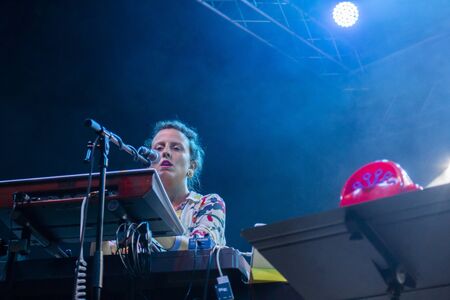 FARO, PORTUGAL: 5th SEPTEMBER, 2019 - Pop Rock band Bruno Pernadas, performs on Festival F, a big...