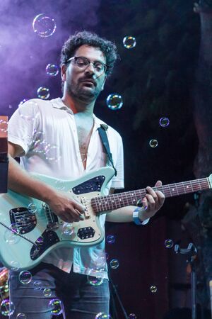 FARO, PORTUGAL: 5th SEPTEMBER, 2019 - Pop Rock band Bruno Pernadas, performs on Festival F, a big...