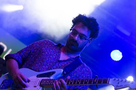 FARO, PORTUGAL: 5th SEPTEMBER, 2019 - Pop Rock band Bruno Pernadas, performs on Festival F, a big...