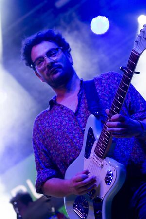 FARO, PORTUGAL: 5th SEPTEMBER, 2019 - Pop Rock band Bruno Pernadas, performs on Festival F, a big...