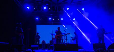FARO, PORTUGAL: 6th SEPTEMBER, 2019 - Glockenwise band, performs on Festival F, a big festival on the city of Faro, Portugal.のeditorial素材
