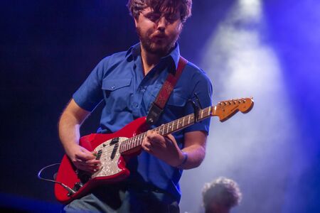 FARO, PORTUGAL: 6th SEPTEMBER, 2019 - Glockenwise band, performs on Festival F, a big festival on the city of Faro, Portugal.のeditorial素材