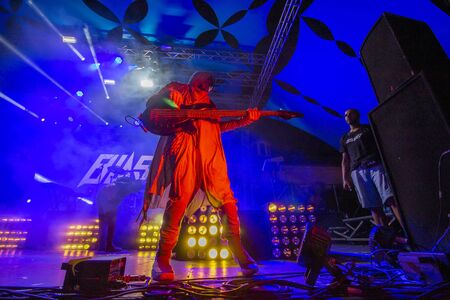 FARO, PORTUGAL: 6th SEPTEMBER, 2019 - Blasted Mechanism band, performs on Festival F, a big festival...