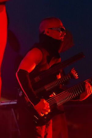 FARO, PORTUGAL: 6th SEPTEMBER, 2019 - Blasted Mechanism band, performs on Festival F, a big festival...