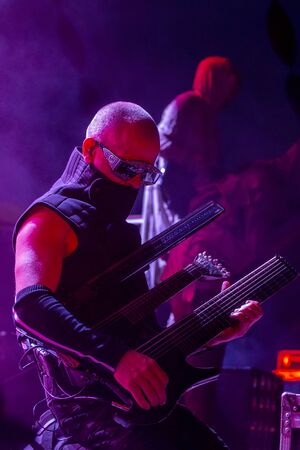 FARO, PORTUGAL: 6th SEPTEMBER, 2019 - Blasted Mechanism band, performs on Festival F, a big festival...