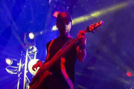 FARO, PORTUGAL: 6th SEPTEMBER, 2019 - Amor Electro band, performs on Festival F, a big festival on...
