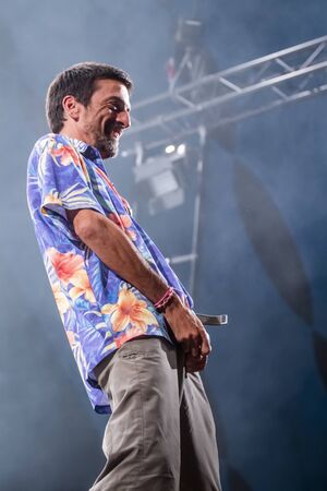 FARO, PORTUGAL: 6th SEPTEMBER, 2019 - Ornatos Violeta band, performs on Festival F, a big festival on the city of Faro, Portugal.のeditorial素材