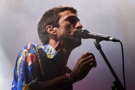 FARO, PORTUGAL: 6th SEPTEMBER, 2019 - Ornatos Violeta band, performs on Festival F, a big festival on the city of Faro, Portugal.のeditorial素材