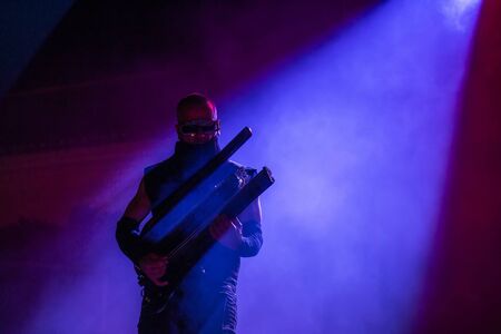 FARO, PORTUGAL: 6th SEPTEMBER, 2019 - Blasted Mechanism band, performs on Festival F, a big festival on the city of Faro, Portugal.のeditorial素材