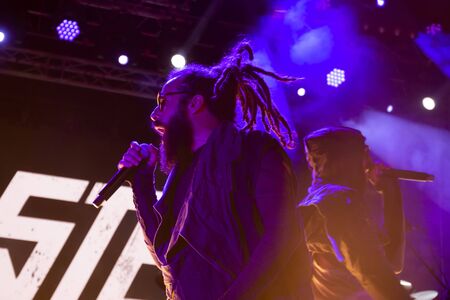 FARO, PORTUGAL: 6th SEPTEMBER, 2019 - Blasted Mechanism band, performs on Festival F, a big festival...