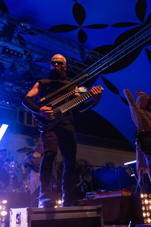 FARO, PORTUGAL: 6th SEPTEMBER, 2019 - Blasted Mechanism band, performs on Festival F, a big festival...