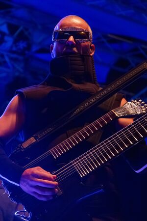 FARO, PORTUGAL: 6th SEPTEMBER, 2019 - Blasted Mechanism band, performs on Festival F, a big festival...