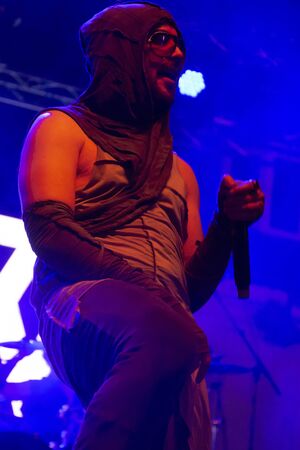 FARO, PORTUGAL: 6th SEPTEMBER, 2019 - Blasted Mechanism band, performs on Festival F, a big festival...