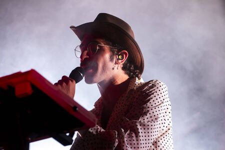 FARO, PORTUGAL: 7th SEPTEMBER, 2019 - Rock band, Capitao Fausto, performs on Festival F, a big festival on the city of Faro, Portugal.のeditorial素材