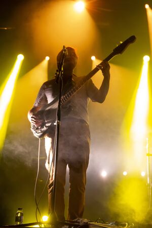 FARO, PORTUGAL: 7th SEPTEMBER, 2019 - Rock band, Capitao Fausto, performs on Festival F, a big...