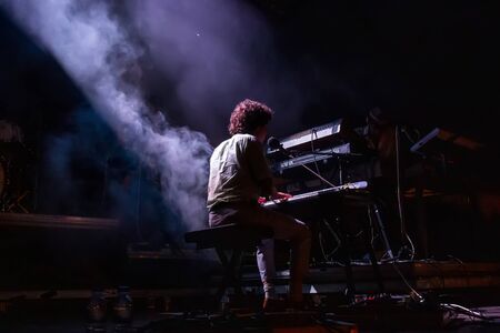 FARO, PORTUGAL: 7th SEPTEMBER, 2019 - Rock band, Capitao Fausto, performs on Festival F, a big...