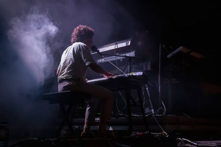 FARO, PORTUGAL: 7th SEPTEMBER, 2019 - Rock band, Capitao Fausto, performs on Festival F, a big...