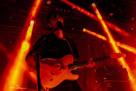 FARO, PORTUGAL: 7th SEPTEMBER, 2019 - Linda Martini heavy rock band, performs on Festival F, a big...
