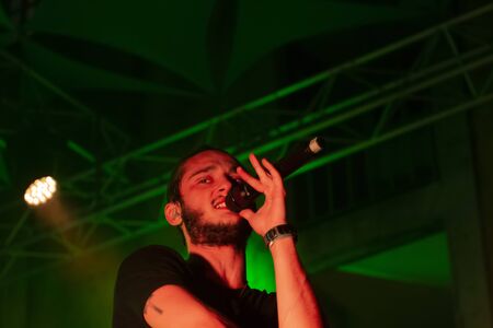 FARO, PORTUGAL: 7th SEPTEMBER, 2019 - Rapper, Murta, performs on Festival F, a big festival on the...