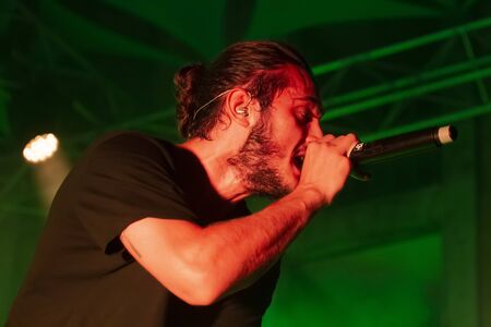 FARO, PORTUGAL: 7th SEPTEMBER, 2019 - Rapper, Murta, performs on Festival F, a big festival on the...