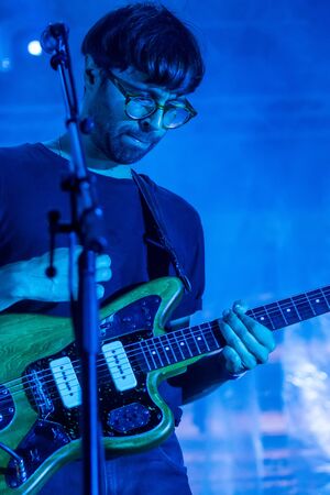 FARO, PORTUGAL: 7th SEPTEMBER, 2019 - Linda Martini heavy rock band, performs on Festival F, a big...