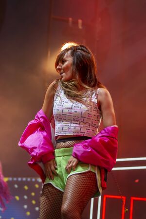 FARO, PORTUGAL: 7th SEPTEMBER, 2019 - Revenge of the 90s band, performs on Festival F, a big festival on the city of Faro, Portugal.のeditorial素材