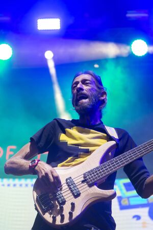 FARO, PORTUGAL: 7th SEPTEMBER, 2019 - Revenge of the 90s band, performs on Festival F, a big festival on the city of Faro, Portugal.のeditorial素材