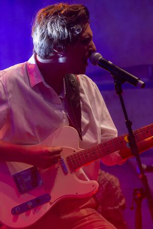 FARO, PORTUGAL: 7th SEPTEMBER, 2019 - The Black Teddys rock band, performs on Festival F, a big...