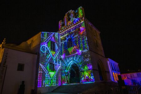 FARO, PORTUGAL: 14th NOVEMBER, 2019 - LUZA light conceptual art festival on the streets of Faro city, algarve, Portugal.のeditorial素材