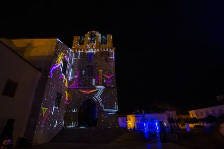 FARO, PORTUGAL: 14th NOVEMBER, 2019 - LUZA light conceptual art festival on the streets of Faro city, algarve, Portugal.のeditorial素材