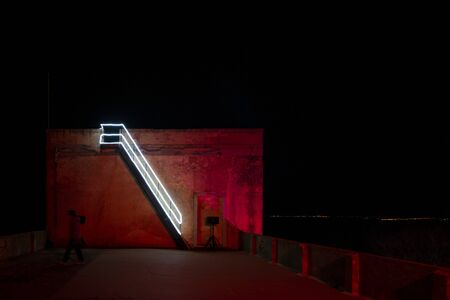 FARO, PORTUGAL: 14th NOVEMBER, 2019 - LUZA light conceptual art festival on the streets of Faro city, algarve, Portugal.のeditorial素材
