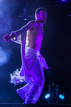 LOULE, PORTUGAL: 31st AUGUST, 2019 - Music artist, Conan Osiris, performs on White Night, a festival...