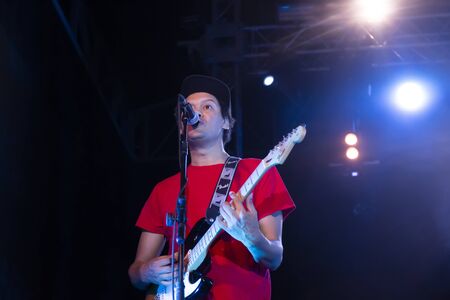 LOULE, PORTUGAL: 31st AUGUST, 2019 - Music artist, Gabriel o Pensador, performs on White Night, a...